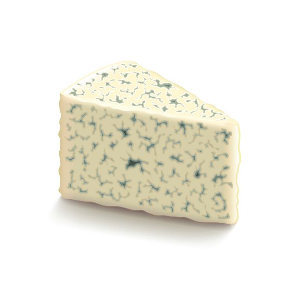 پنیر آبی جدا شده بر روی وکتور سفید