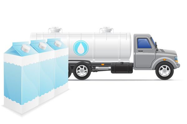 وکتور مفهومی شیر تحویل کامیون باری و حمل و نقل i