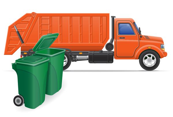 وکتور مفهومی حذف زباله کامیون باری