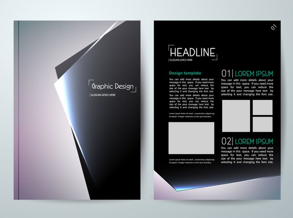 مجله برداری بروشور تبلیغاتی مدرن جلد گزارش ann الگوهای طراحی طرح بندی با پس زمینه سیاه در اندازه a4 برای تطبیق با پوستر تجاری اطلاعات ارائه تبلیغات تصویر