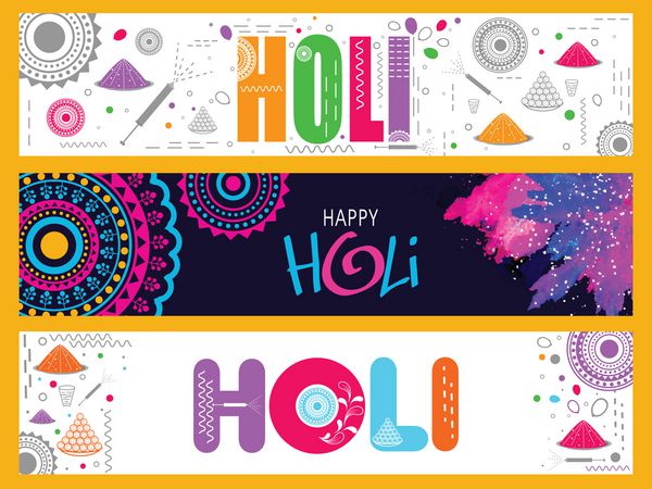 هدر یا بنر خلاقانه وب سایت برای جشنواره هولی