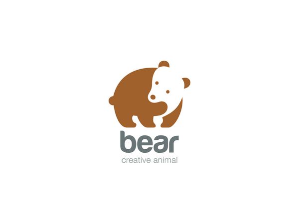 طراحی لوگوی خرس منفی sp نماد لوگوی حیوانات وحشی