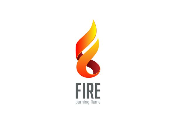 وکتور طراحی لوگوی شعله آتش نماد لوگوی قطره
