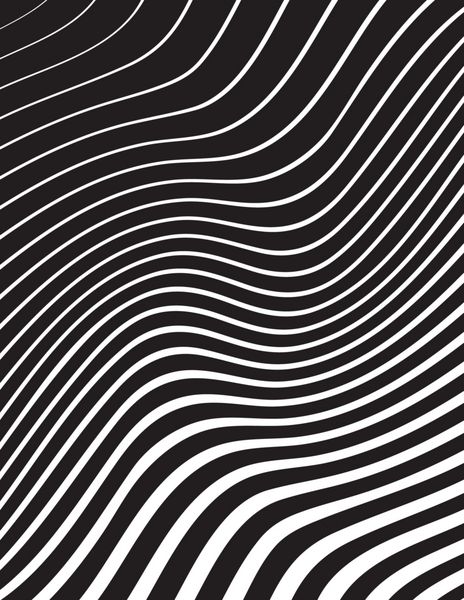 طراحی هنری نوری نواری موج متحرک سیاه و سفید