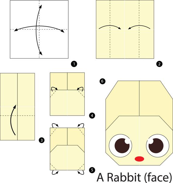 آموزش گام به گام ساخت اوریگامی خرگوش
