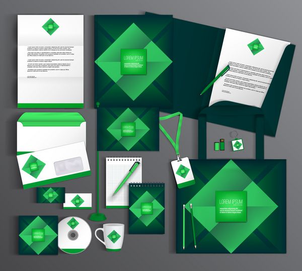 هویت سازمانی ست با طرح سبز