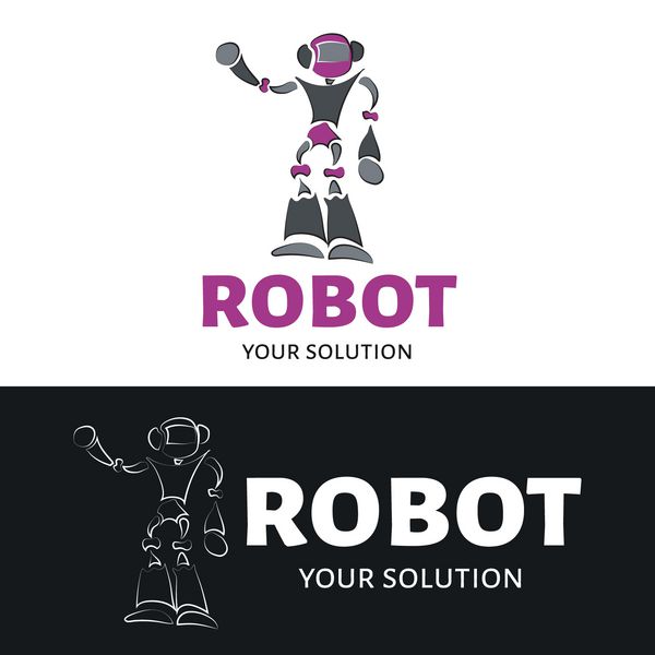 ربات لوگوی برداری لوگوی برند به شکل ربات