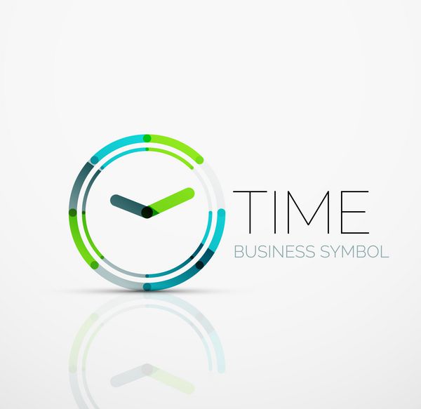 ایده لوگوی انتزاعی وکتور مفهوم زمان یا نماد کسب و کار ساعت الگوی طراحی لوگو تایپ خلاقانه