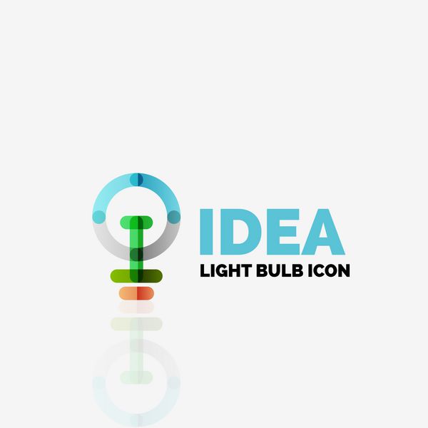 نشان‌واره نماد تجاری انتزاعی هندسی خطی لامپ بردار مفهوم ایده