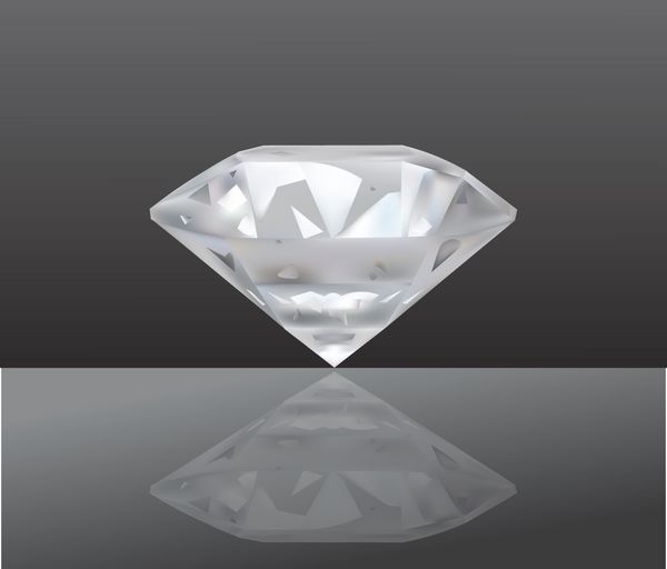 وکتور واقعی الماس جواهر سازی جدا شده در پس زمینه تیره