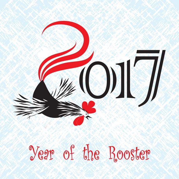 مفهوم پرنده خروس از سال نو چینی خروس فایل وکتور گرانج به صورت لایه لایه برای ویرایش آسان سازماندهی شده است