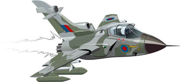 وکتور هواپیمای جنگنده کارتونی فرمت وکتور موجود که توسط گروه ها و لایه ها برای ویرایش آسان جدا شده است