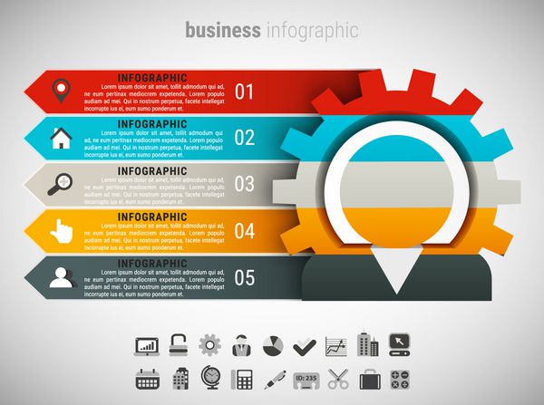 فایل infographic business حاوی متن قابل ویرایش ai jpeg و لینک فونت رایگان مورد استفاده در طراحی است