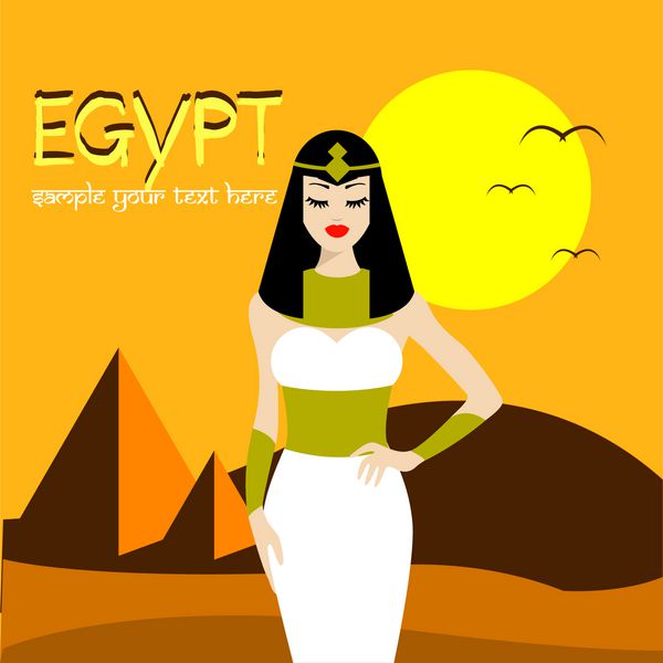 کلئوپاترا ملکه مصر پرتره زن فرد جذاب وکتور