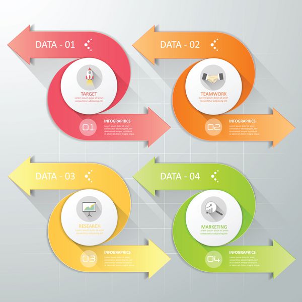 طراحی قالب اینفوگرافیک 4 مرحله ای برای مفهوم تجاری