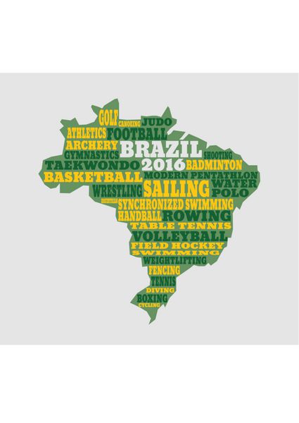 نقشه برزیل با متن مسابقات ورزشی مختلف