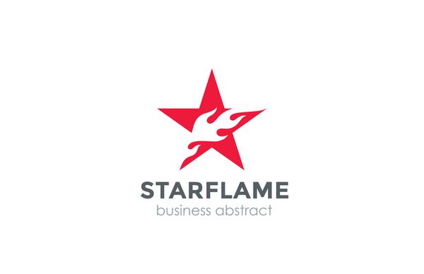 الگوی وکتور طرح انتزاعی لوگوی شعله آتش سوزان ستاره قرمز
