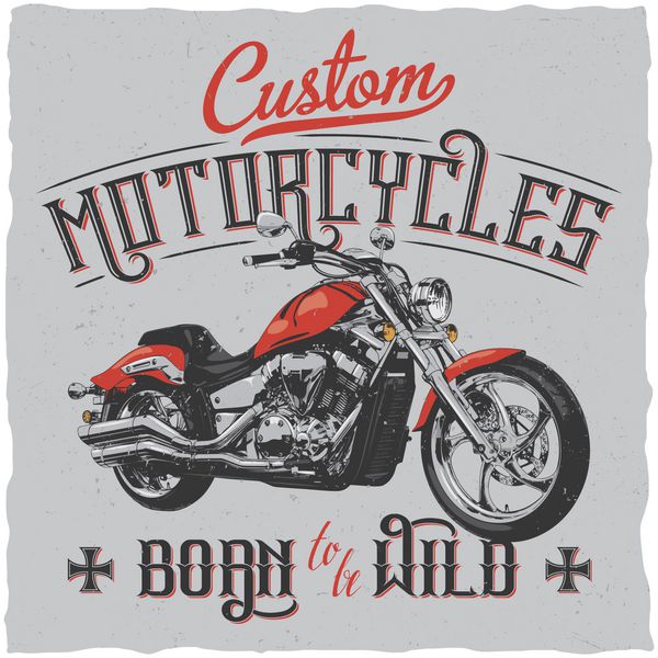 موتور سیکلت های سفارشی طراحی برچسب وحشی برای تی شرت پوستر کارت تبریک و غیره