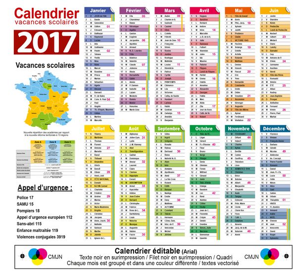 calendrier eجپditable 2017 - 12