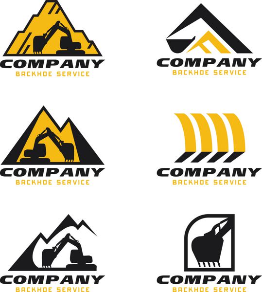 طراحی مجموعه وکتور لوگوی خدمات بیلگرد زرد و مشکی