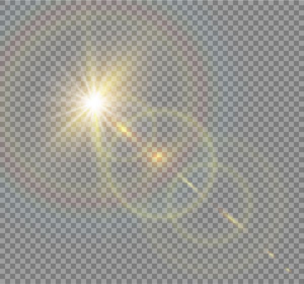 وکتور نور خورشید شفاف افکت نور شعله ور لنز ویژه