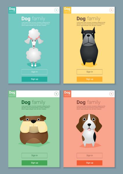 بنر حیوانات با سگ برای طراحی وب وکتور تصویر