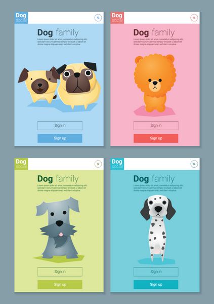بنر حیوانات با سگ برای طراحی وب وکتور تصویر