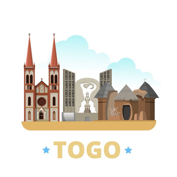وکتور وب قالب طرح کشور توگو به سبک کارتونی تخت