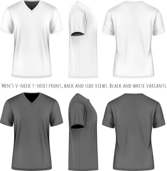 تی شرت آستین کوتاه مردانه یقه V