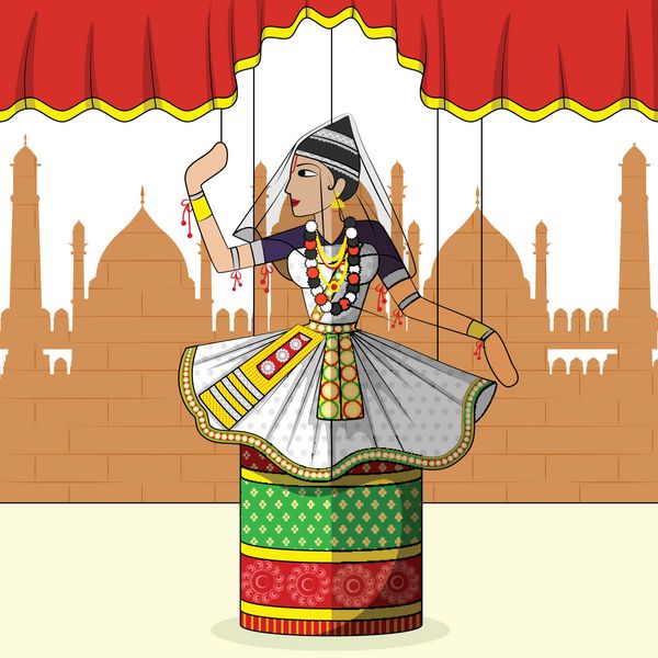 عروسک راجستانی در حال انجام مانیپورام کلاسیک مانیپور هند