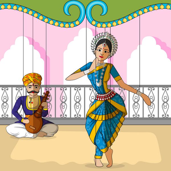 عروسک راجستانی در حال انجام اودیسی کلاسیک اودیشا هند