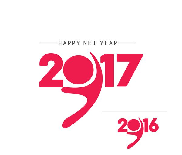 وکتور طراحی متن سال نو مبارک 2017 2016