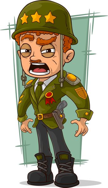 کارتون ژنرال ارتش با کلاه سبز