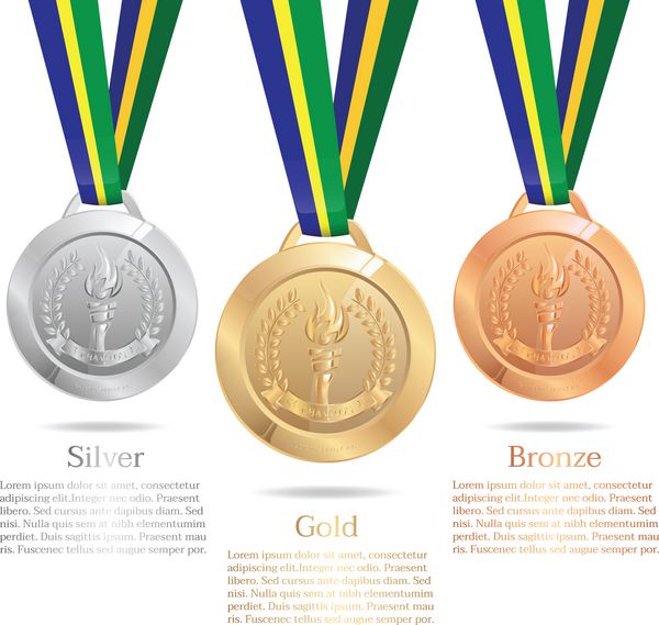 مدال طلا مدال نقره و مدال برنز