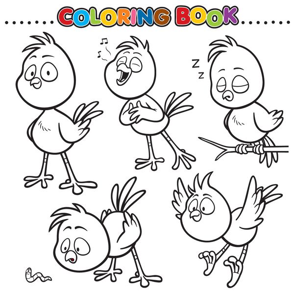 کتاب رنگ آمیزی کارتونی - پرنده