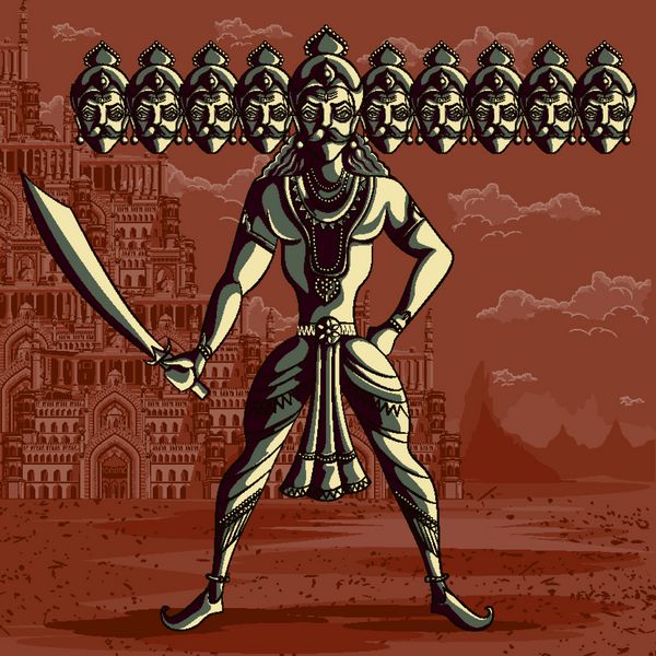 خدای هندی راوانا با شمشیر