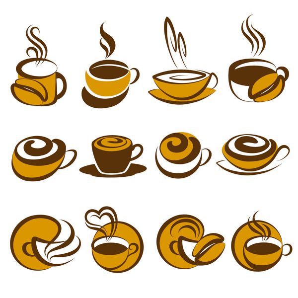 قهوه عناصر برای طراحی وکتور