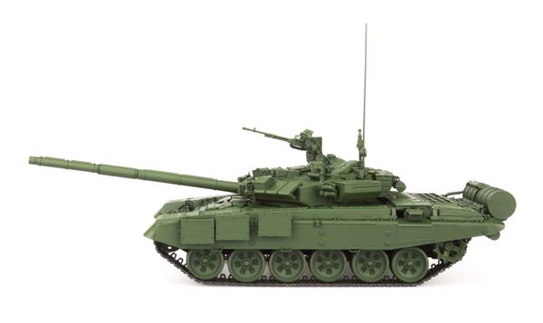 تانک اصلی نبرد t-90 جدا شده در زمینه سفید مدل