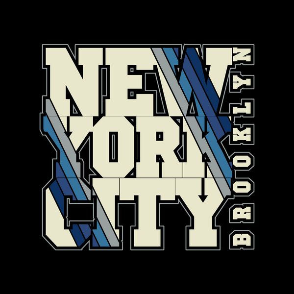 گرافیک تایپوگرافی مد طرح تی شرت ورزشی نیویورک وکتور