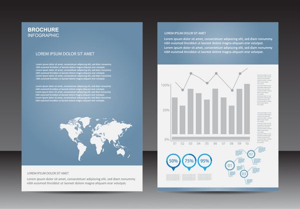 بروشور اینفوگرافیک بروشور با عناصر وکتور اینفوگرافیک قالب وکتور انتزاعی