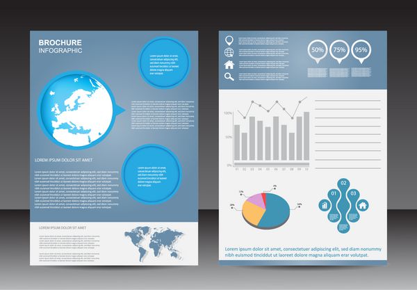 طراحی بروشور انتزاعی الگوی وکتور طرح بروشور بروشور اینفوگرافیک
