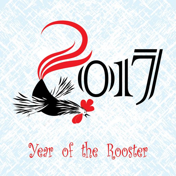 مفهوم جدید پرنده قمری مرغ چینی سال 2017 از خروس فایل وکتور گرانج به صورت لایه لایه برای ویرایش آسان سازماندهی شده است