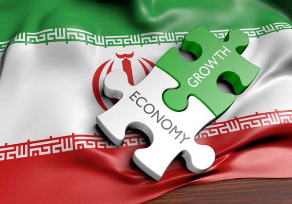 مفهوم رشد اقتصاد ایران و بازار مالی رندر سه بعدی
