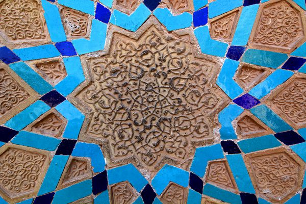 مسجد یزد ایران ارابسک آبی
