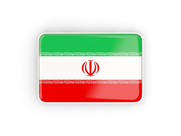 پرچم ایران نماد مستطیل شکل با حاشیه سفید تصویر سه بعدی