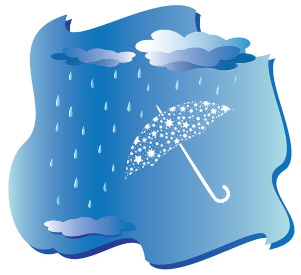 باران و چتر - وکتور