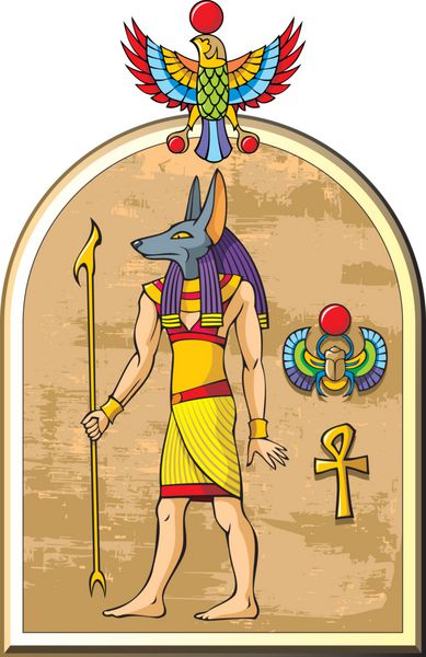 تصویر تلطیف شده از آنوبیس خدای مصر باستان وکتور