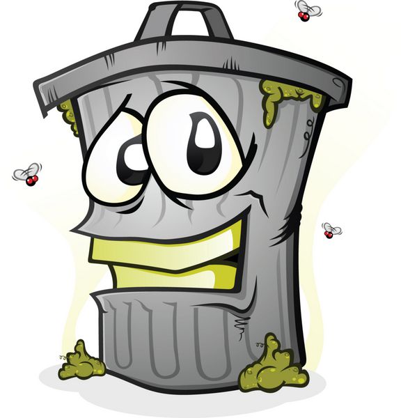لبخند کثیف سطل زباله
