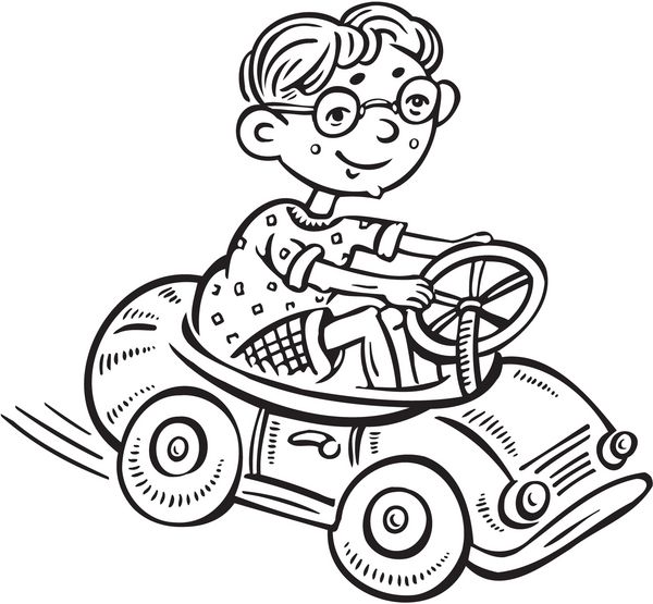 پسر روی ماشین تحریر کودکان