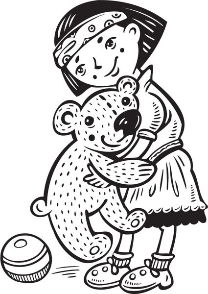 دختر با خرس عروسکی کودکان